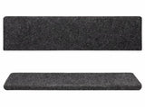 Grey Carpet Stair Tread Set of 15 100% Polypropylene 65x21x4 cm 134562