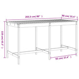 9 Piece Garden Bar Set White Solid Wood Pine 3157788