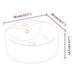 Wash Basin White 40x14.5 cm Ceramic Round 153339