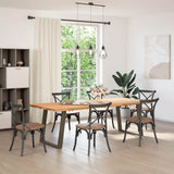 Dining Table Legs U-Shaped 2 pcs Natural Steel 70x cm Steel 4012795