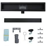 2 in 1 Shower Drain Black 60 cm Stainless Steel 304 42015944