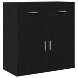 Sideboard with Drawer Black Oak 78 x 38 x 80 cm Engineered Wood 871677