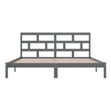 3101240 Bed Frame without Mattress Grey Solid Wood Pine 200x200 cm