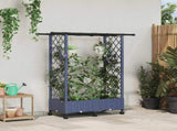 Raised Bed with Trellis and Roof Grey 122.5 x 40 x 127 cm PP 3423027