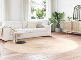Faux Sheepskin Rug TAFALLA Beige 200 cm Polyester 42021495