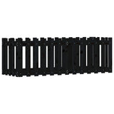 Garden Raised Bed with Fence Design Black 150x50x50 cm Solid Wood Pine 832494