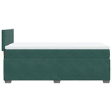 Box Spring Bed with Mattress Dark Green 90x200 cm Velvet 3286207