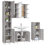 4 Piece Bathroom Cabinet Set Grey Sonoma Engineered Wood 3187613