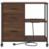 Cabinet with Charging Station Brown Oak 76 x 41 x 72 cm 859839