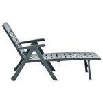 Folding Sun Lounger Plastic Green 48755