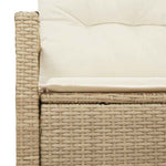 Garden Sofa with Cushion Beige 120 x 62 x 69cm Poly Rattan 42006756