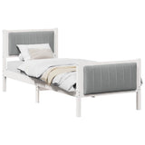Bed frame White and light grey 80 x 200 cm Solid pine wood 878503