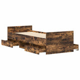 Bed Frame without Mattress Smoked Oak 75x190 cm Small Single 3203821