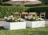 Garden Planter 2 pcs White 60 x 60 x 30 cm Cold-rolled Steel 8005053