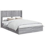 Bed Frame with Storage and Headboard Grey Sonoma 140 x 200 cm 3414382