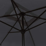 Garden Parasol with Metal Pole 300x200 cm Black 47128