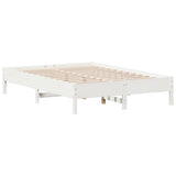 Bookcase Bed without Mattress White 150x200 cm King Size Solid Wood Pine 3324419