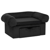 Dog Sofa with Drawer Black 75x50x38 cm Plush 171078