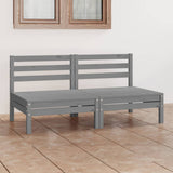 Garden 2-Seater Sofa Grey Solid Pinewood 3082374