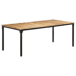 ZNTS Dining Table 200x100x76 cm Rough Mango Wood 321976