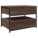 ZNTS Coffee Table Brown Oak 70x50x50 cm Engineered Wood and Metal 845385
