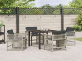 Garden Dining Set 5 pcs Light Grey Powder-Coated Steel 3380665