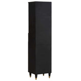 Bathroom Cabinet Black 38 x 33 x 160 cm Solid Mango Wood 4018830