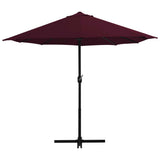Garden Parasol Bordeaux Red Polyester, Aluminium Extra large 44871