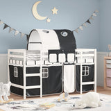 Kids' Loft Bed with Tunnel without Mattress White&Black 90x200cm 3206994