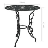 Bistro Set Black Cast Aluminium, Cast Iron Medium 317739