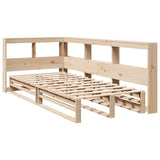 ZNTS Bookcase Bed without Mattress 75x190cm Solid Wood Pine 3324523