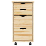 Rolling Cabinet with Desk MOSS Clear Varnish 34 x 39 x 65.5 cm 42032405