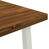 80 x 80 x 75 cm Solid Acacia Wood Natural and White Square 937618