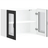Kitchen Wall Cabinet with Glass Door Lucca Black Engineered Wood 853848