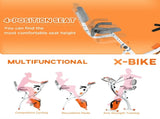 2-in-1 Folding Exercise Bike with 8-Level Magnetic Resistance, Arm Resistance Band, Pulse Sensor, T3398P349155