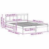 Bed Frame Brown 160 x 200 cm Solid Pine wood 872184
