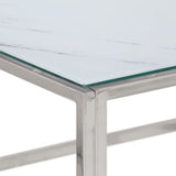Coffee Table Silver Stainless Steel and Tempered Glass 349947