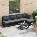 Garden Sofa Set with Cushion 5 pcs Black Aluminium 3378858
