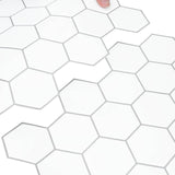 Hexagon Tile 50 pcs White Grey 30 x 30 cm Polyurethane and PET 42046224