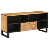 TV Cabinet with Drawer Brown 100 x 33 x 46 cm Solid Mango Wood 4018060