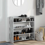 Shoe Rack Concrete Grey 80x25x81 cm Engineered Wood 859908