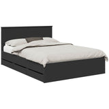Bed Frame with Drawer Black 140 x 190 cm Engineer Wood 3407978