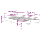 Bed Frame No Mattress Old Wood 135x190 cm Double Engineered Wood 861073