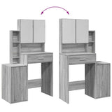 Dressing Table with Cabinet Grey Sonoma 80x35x132 cm 848239