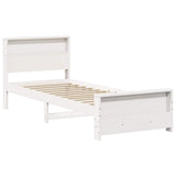 Bed Frame with Headboard White 90 x 200 cm Engineered Wood 877234