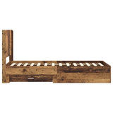 Bed Frame with Storage and Headboard Old Wood 100 x 200 cm 3414147
