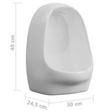 Wall Hung Urinal with Flush Valve Ceramic White 143986