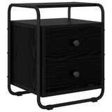 Bedside Cabinet Black Oak 40 x 36.5 x 50 cm Engineered Wood 8007623