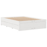 Bed Frame without Mattress with Drawers White 140x200 cm Solid Wood Pine 3308805