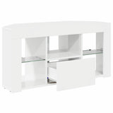 Corner LED TV Cabinet High gloss White 100 x 40 x 50 cm 889799